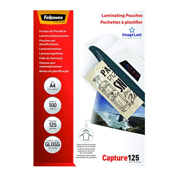 Fellowes Pouche A4 per Plastificatrici Conf 100Pz Fellowes Pouche A4 per Plastificatrici Conf 100Pz